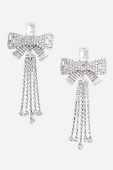 Daphne Diamond Bow Tassel Earrings