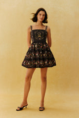 Pretty Trouble Black Floral Print Tiered Mini Dress