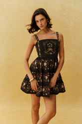 Pretty Trouble Black Floral Print Tiered Mini Dress