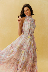 Stay In The Garden Pink Floral Print Sleeveless Maxi Dress