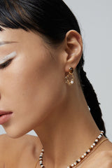 Tiger Eye Stone Abstract Earrings