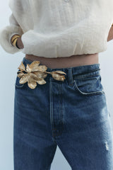 Metal Flower Cord Belt