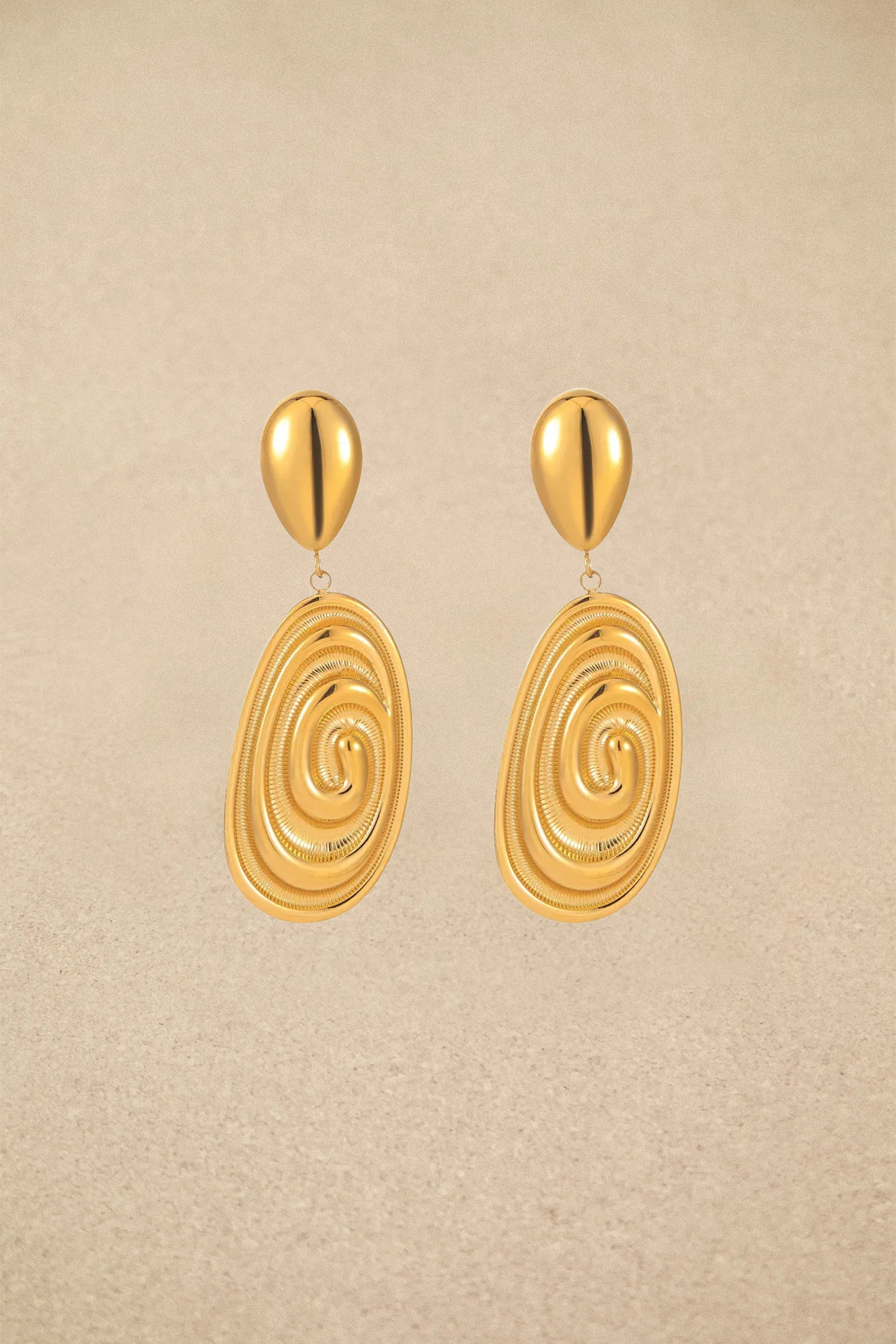 Oval Swirl Dangle Earrings