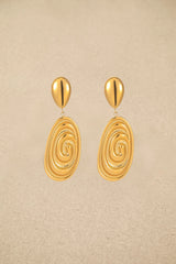 Oval Swirl Dangle Earrings