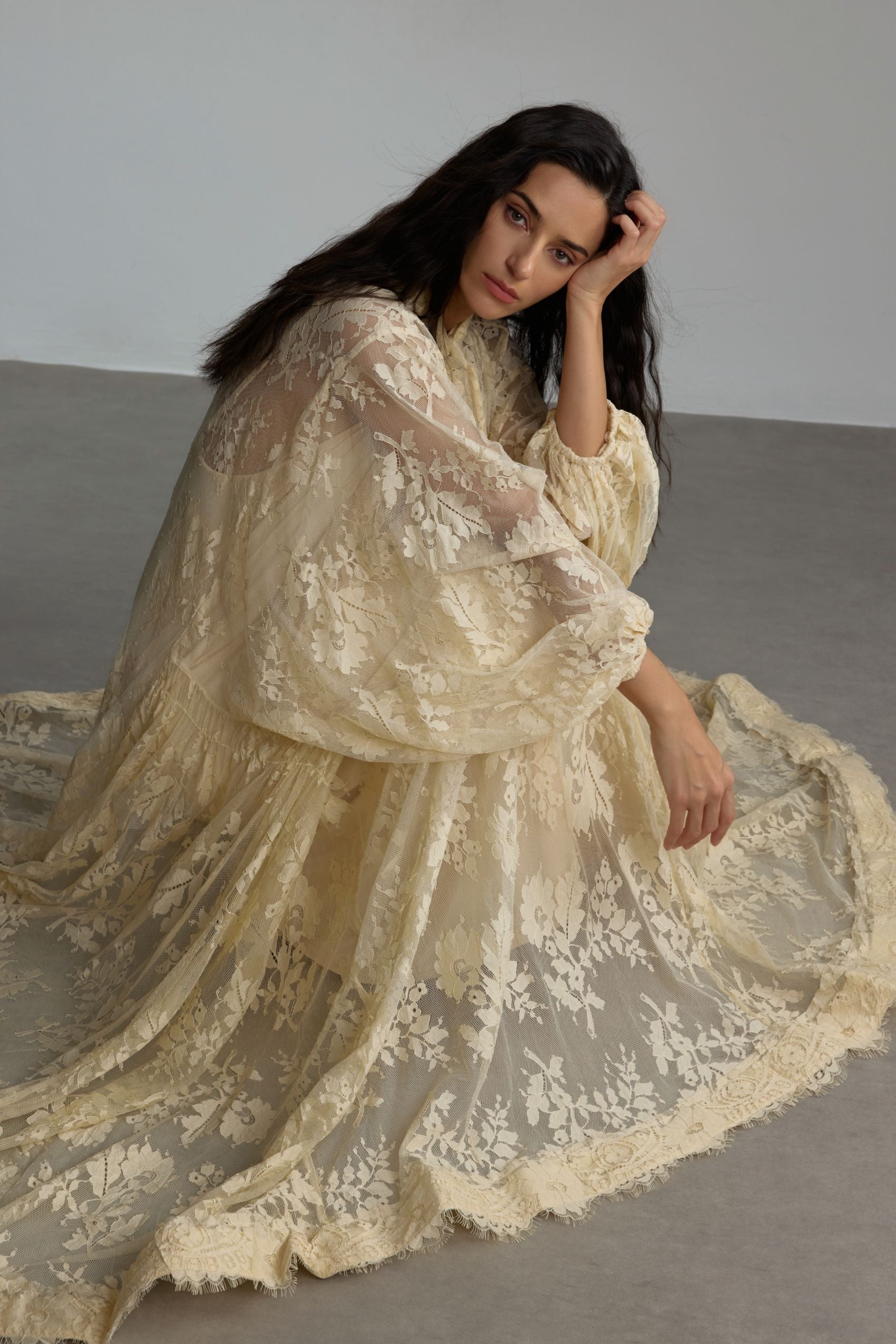 Catharine Floral Lace Sheer Maxi Dress