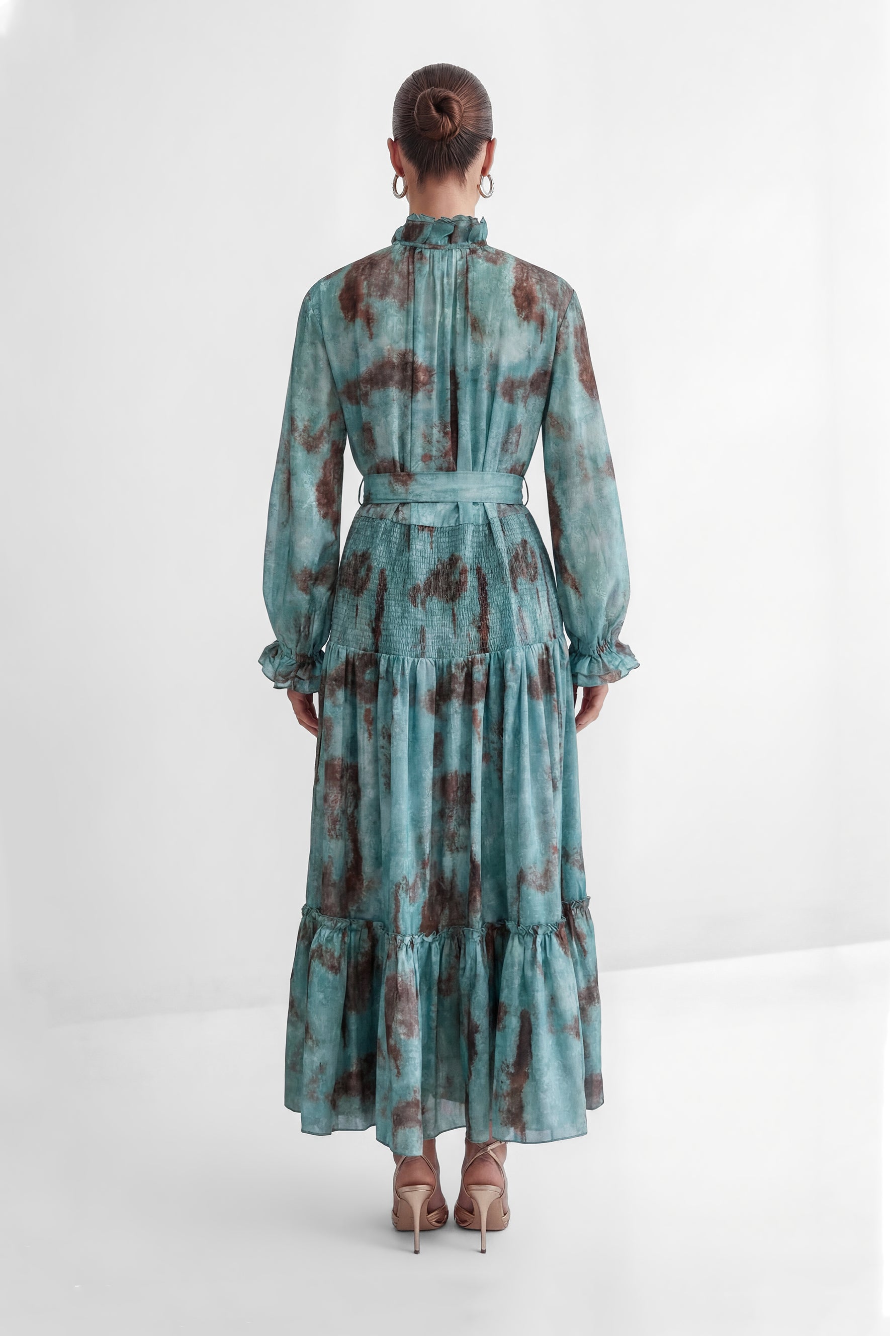 Found Your Love Teal Printed Tiered Ruffle Maxi Dress