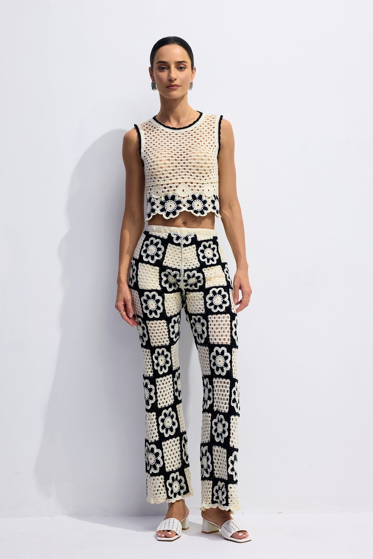 Salome Flower Crochet Sleeveless Top & Pants Set