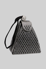 Rhinestone-embellished Pyramid Handbag