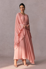 Laura Batwing Sleeve Pleated Maxi Dress