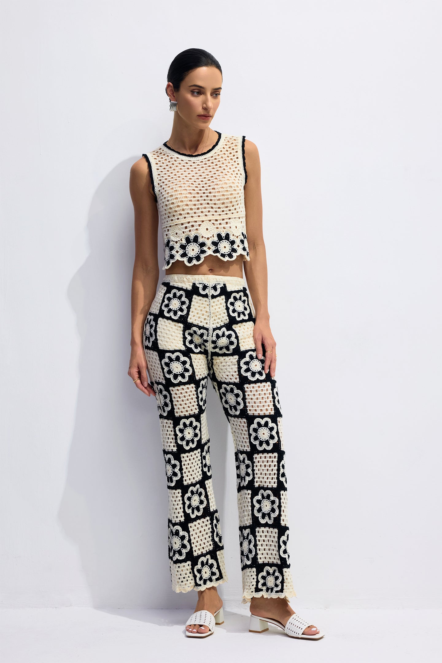 Salome Flower Crochet Sleeveless Top & Pants Set