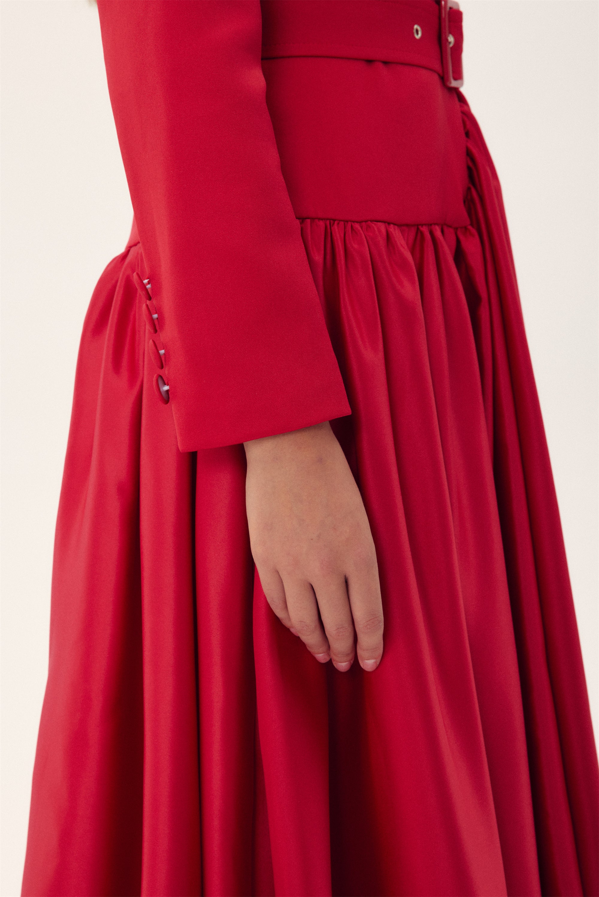 Daphne Notch Lapel Long Sleeve Midi Dress