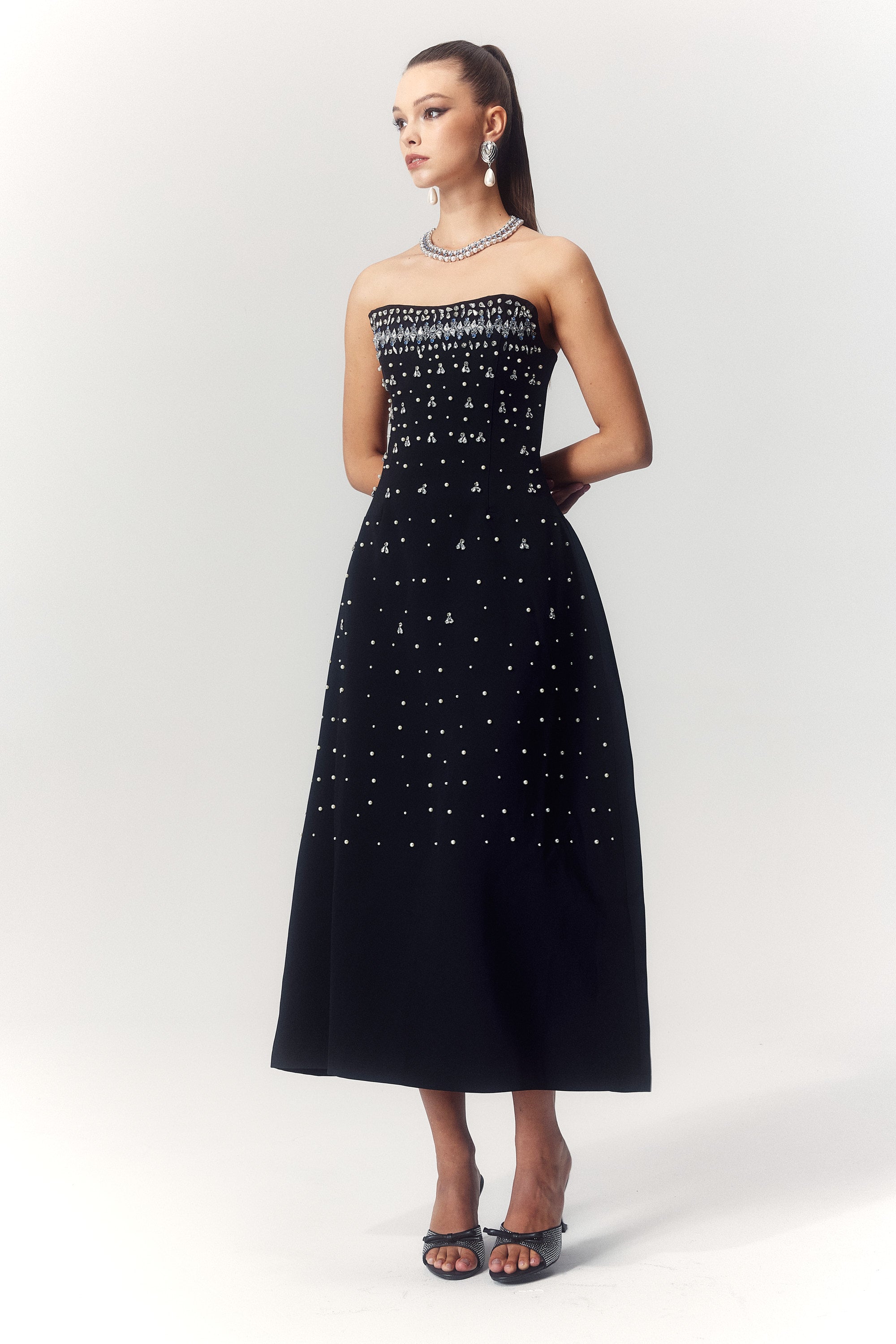 Verna Crystal-embellished Sleeveless Midi Dress