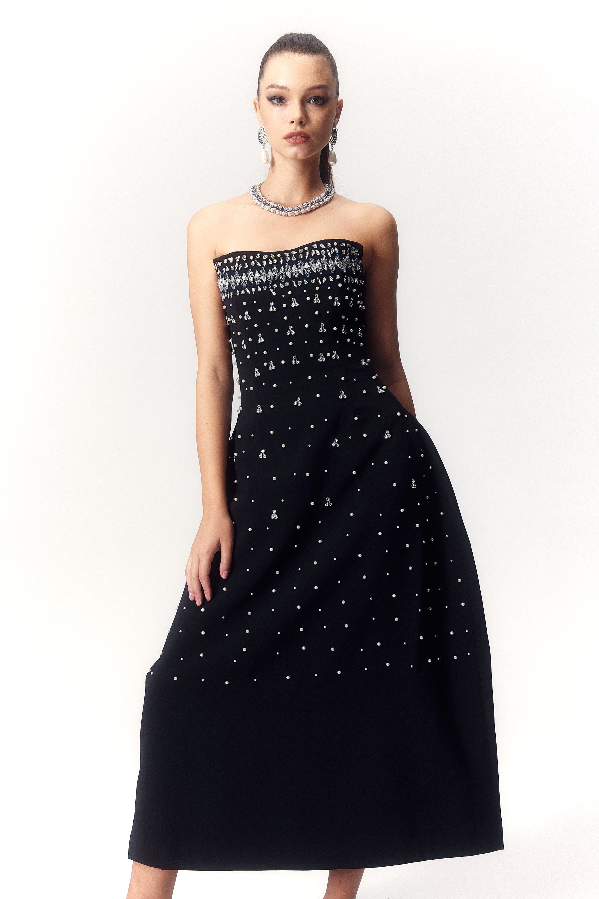 Verna Crystal-embellished Sleeveless Midi Dress