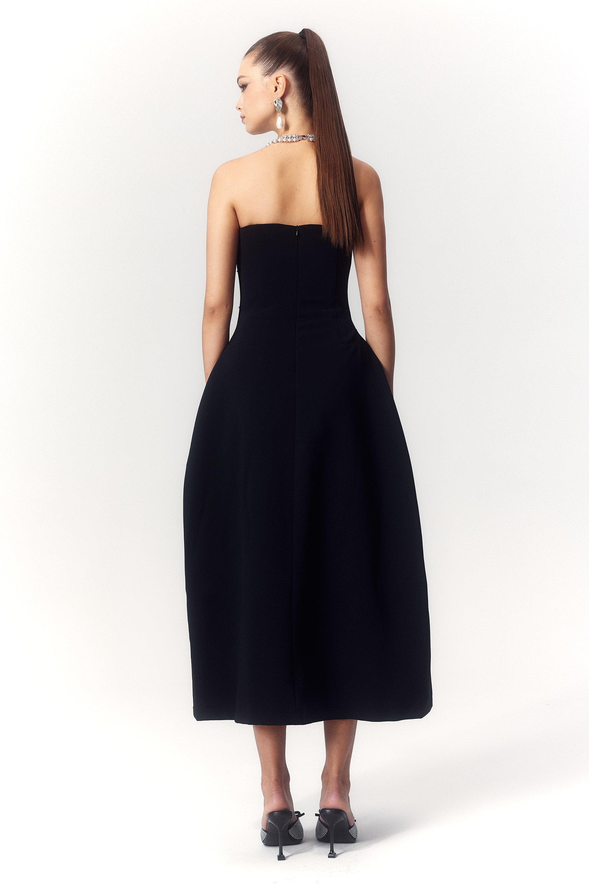 Verna Crystal-embellished Sleeveless Midi Dress