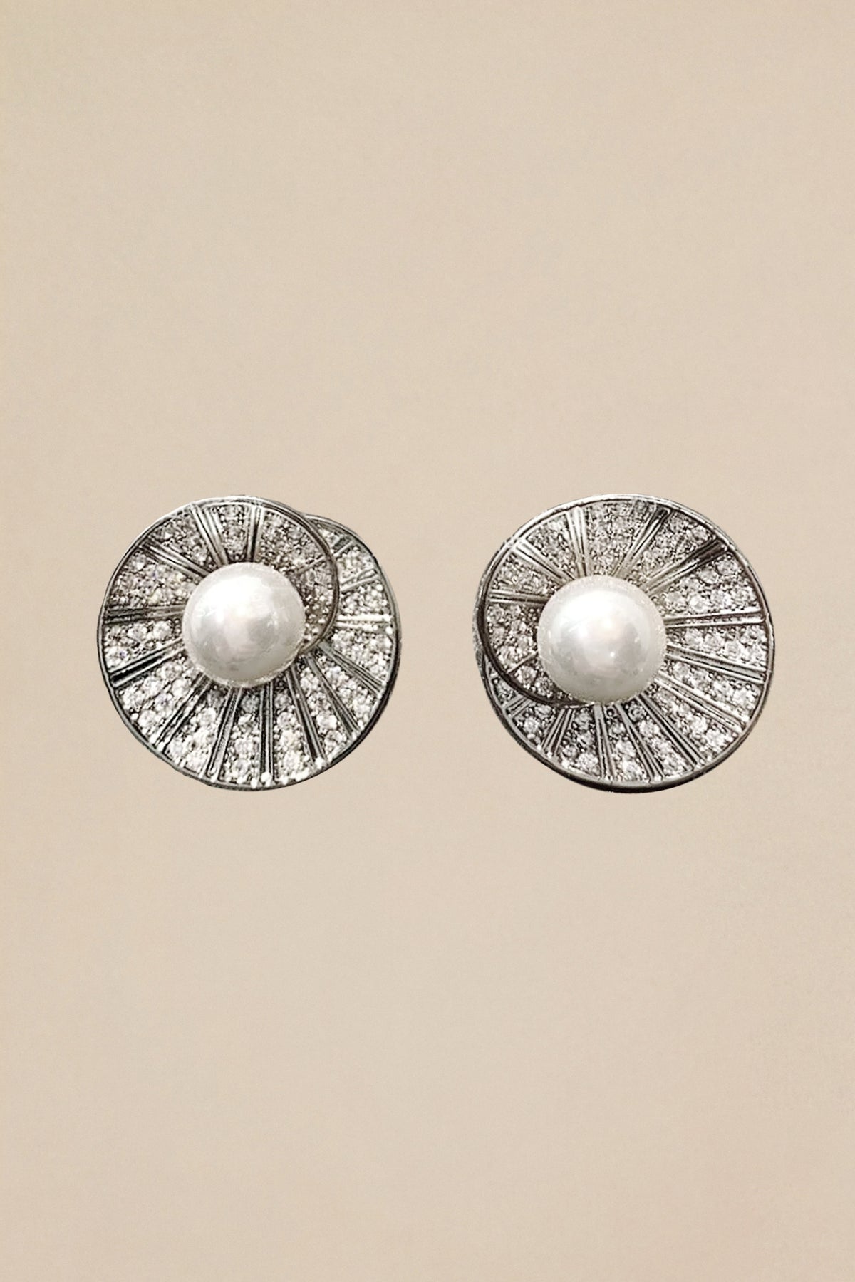 Spiral Shell Pearl Earrings
