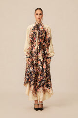 Blossoming Energy Black Floral Print Maxi Dress