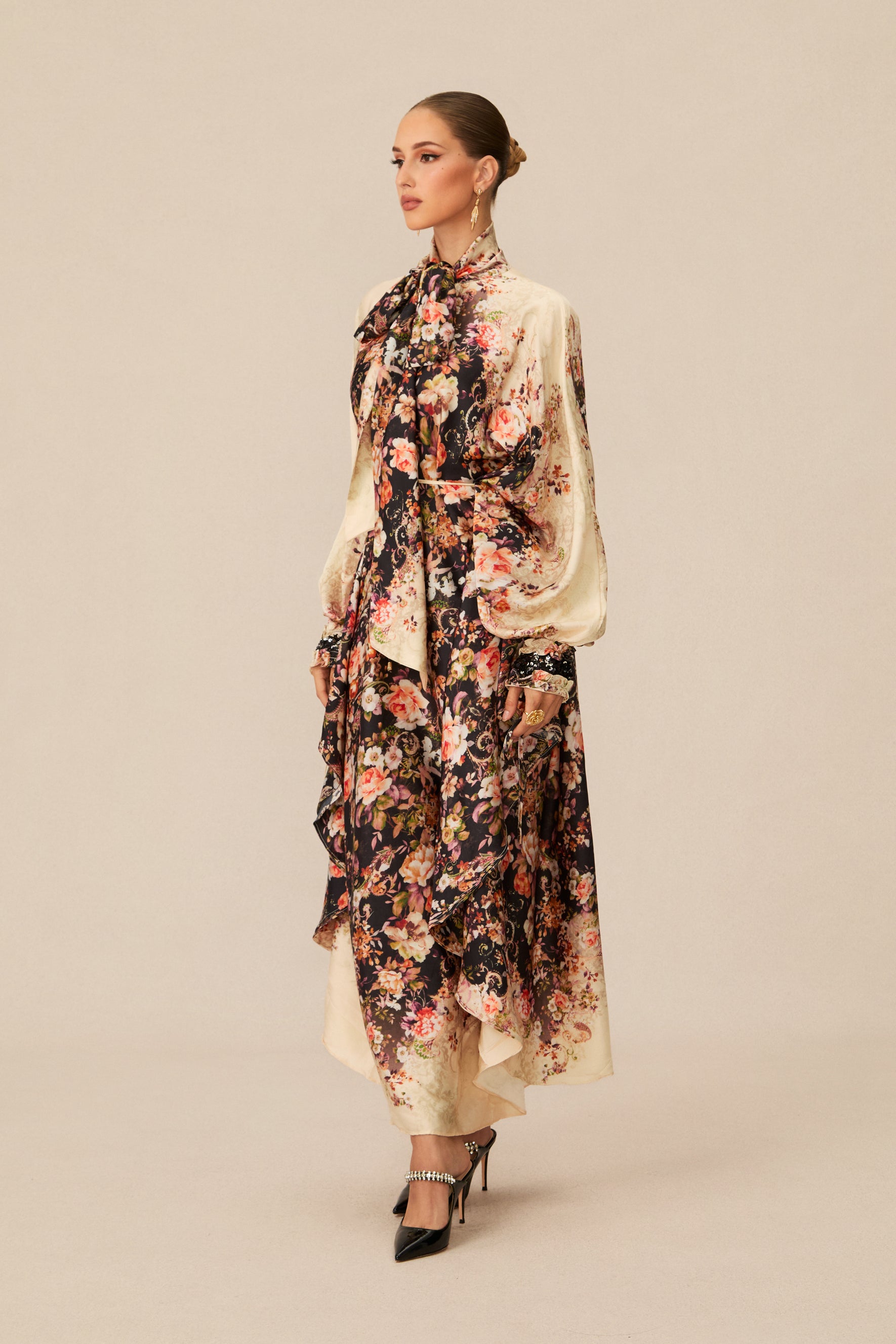 Blossoming Energy Black Floral Print Maxi Dress