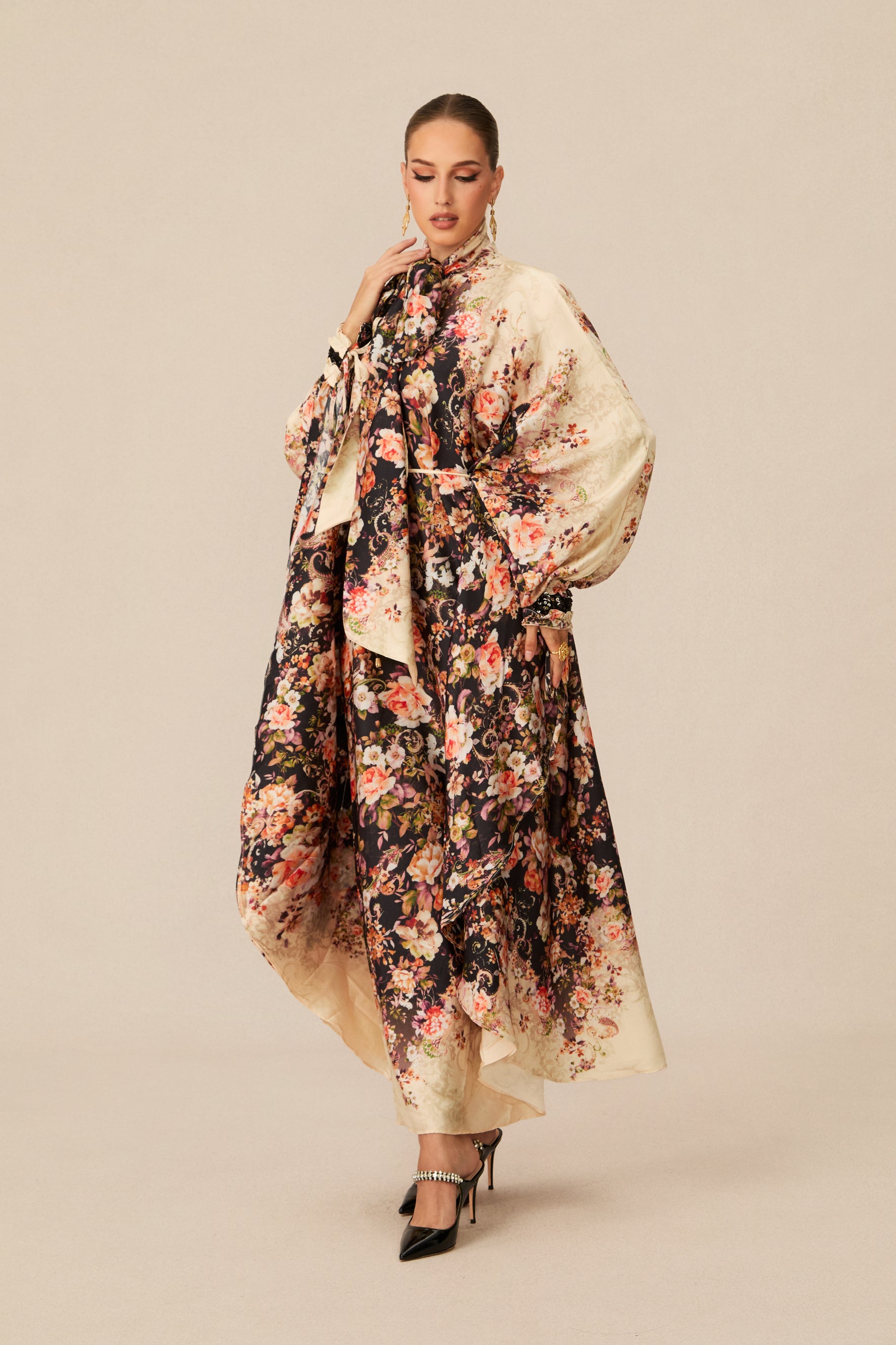 Blossoming Energy Black Floral Print Maxi Dress