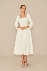 Moment Maker White Crystal Embellished Midi Dress