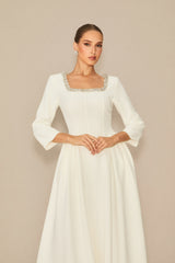 Moment Maker White Crystal Embellished Midi Dress