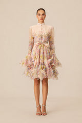 Lana Floral Print Flared Mini Dress