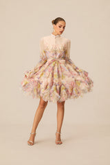 Lana Floral Print Flared Mini Dress