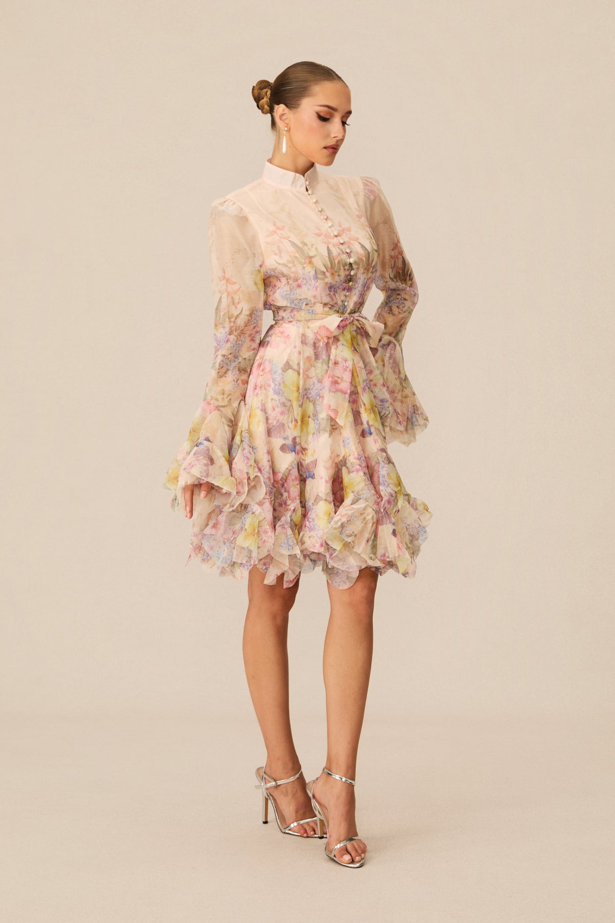 Lana Floral Print Flared Mini Dress