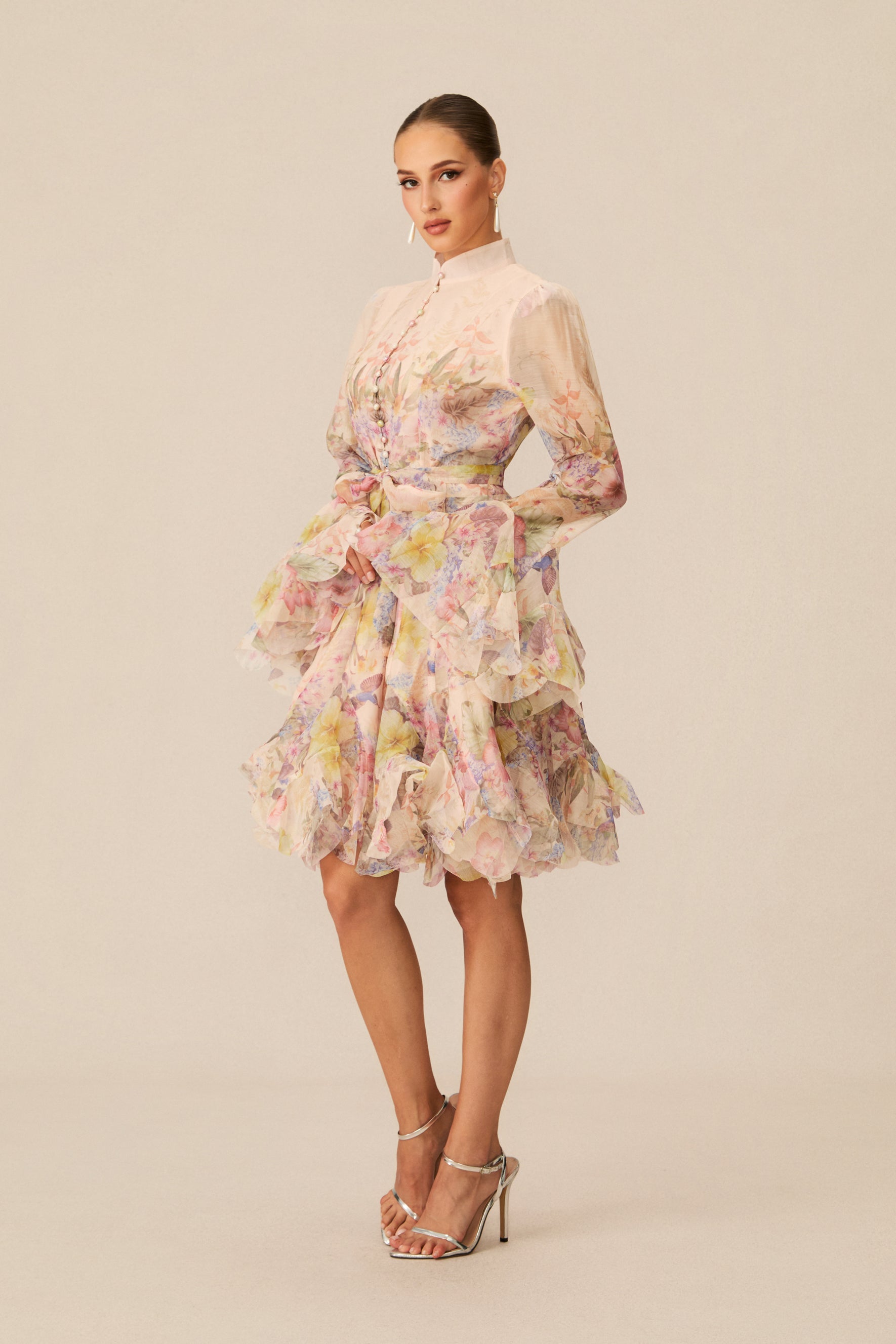 Lana Floral Print Flared Mini Dress