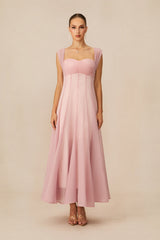 Keeper of My Heart Pink Wide Strap Maxi Dress