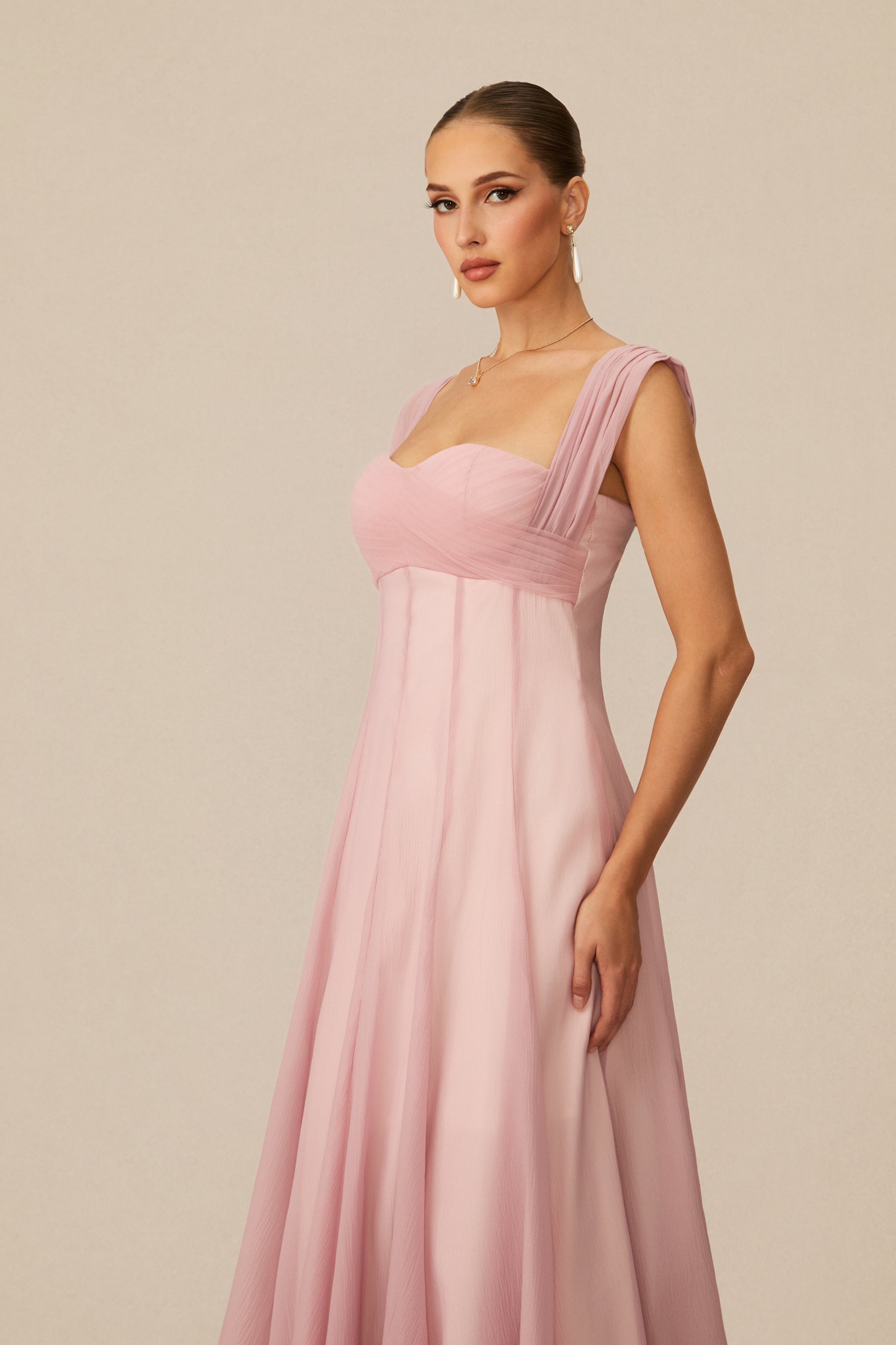 Keeper of My Heart Pink Wide Strap Maxi Dress