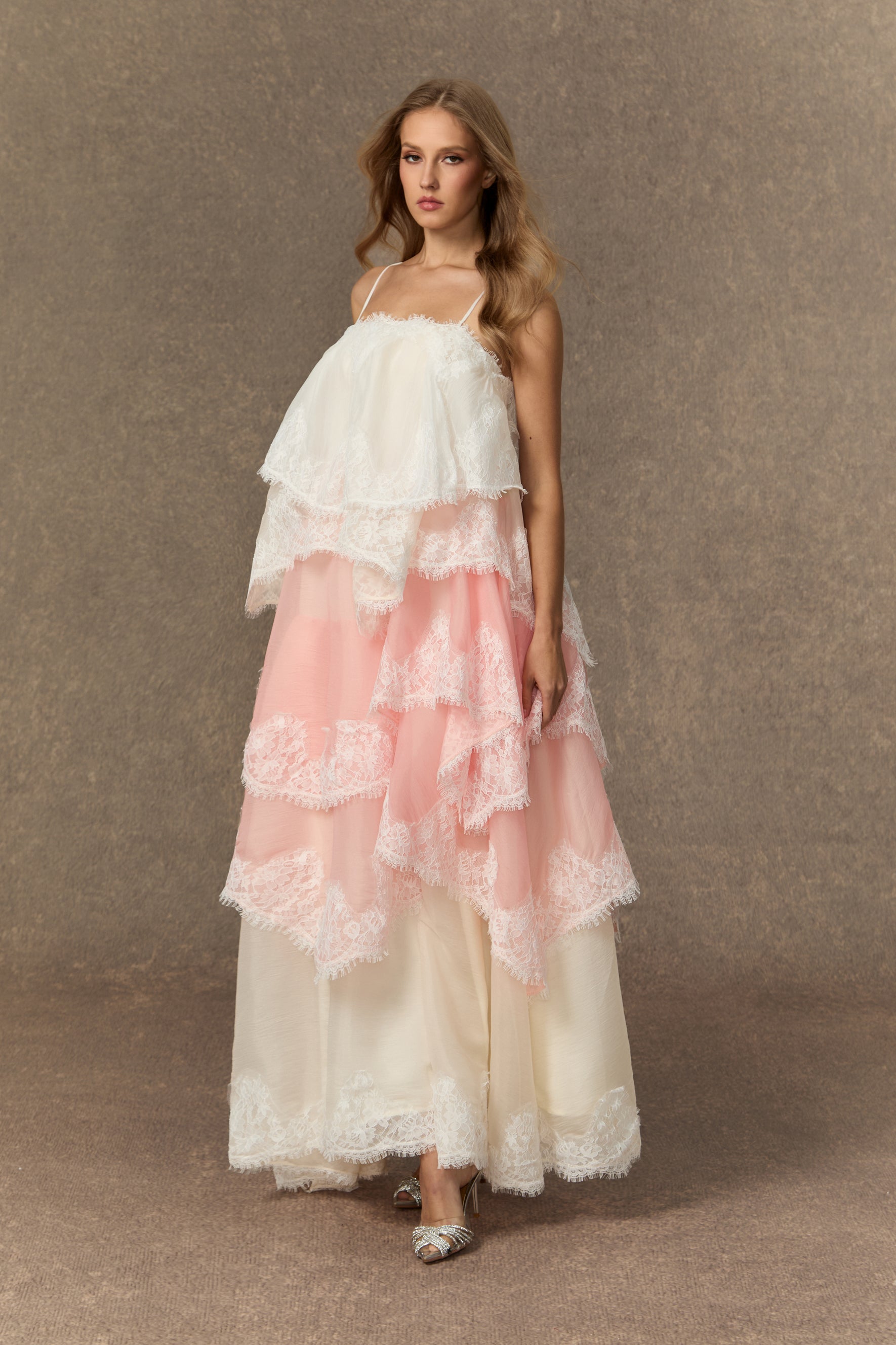 Endlessly Darling Pink Irregular Tiered Maxi Dress