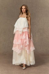 Endlessly Darling Pink Irregular Tiered Maxi Dress