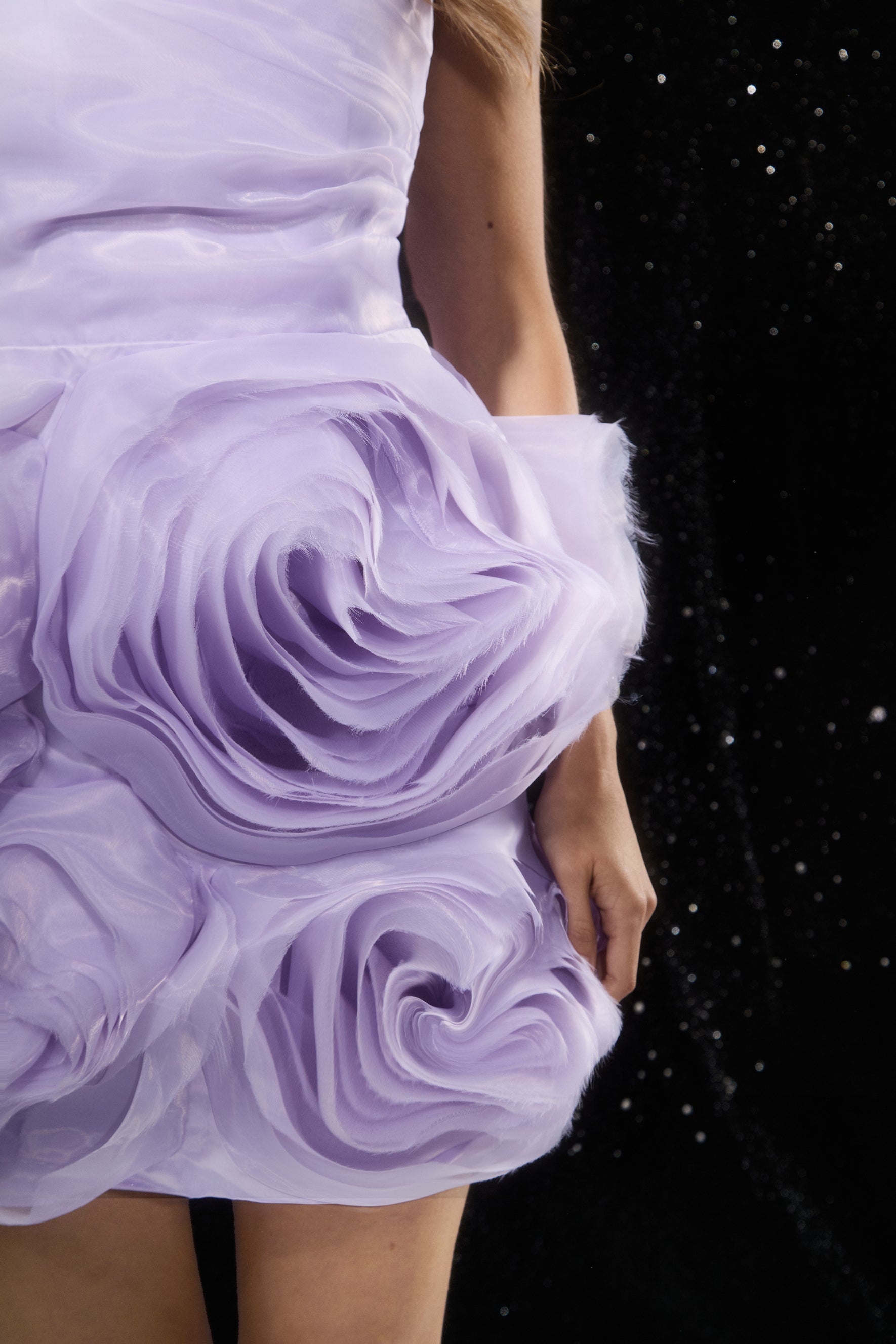 Call Me Darling Purple Rosette Applique Strapless Mini Dress