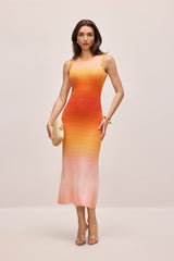 Maggie Gradient Sleeveless Knit Midi Dress