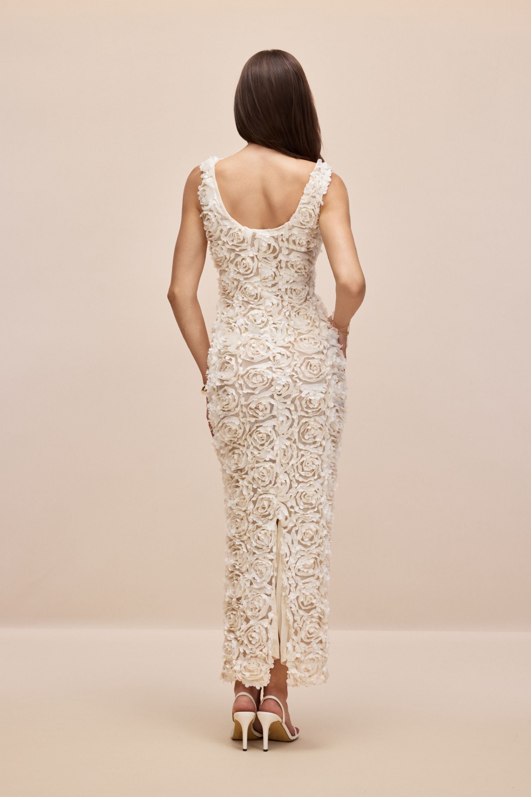Venus Floral Applique Sleeveless Maxi Dress