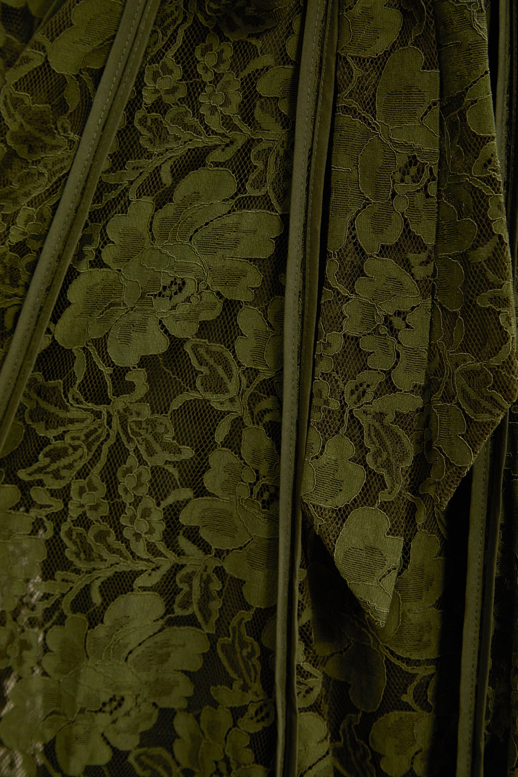 The Best Gift Olive Green Bell Sleeve Lace Maxi Dress