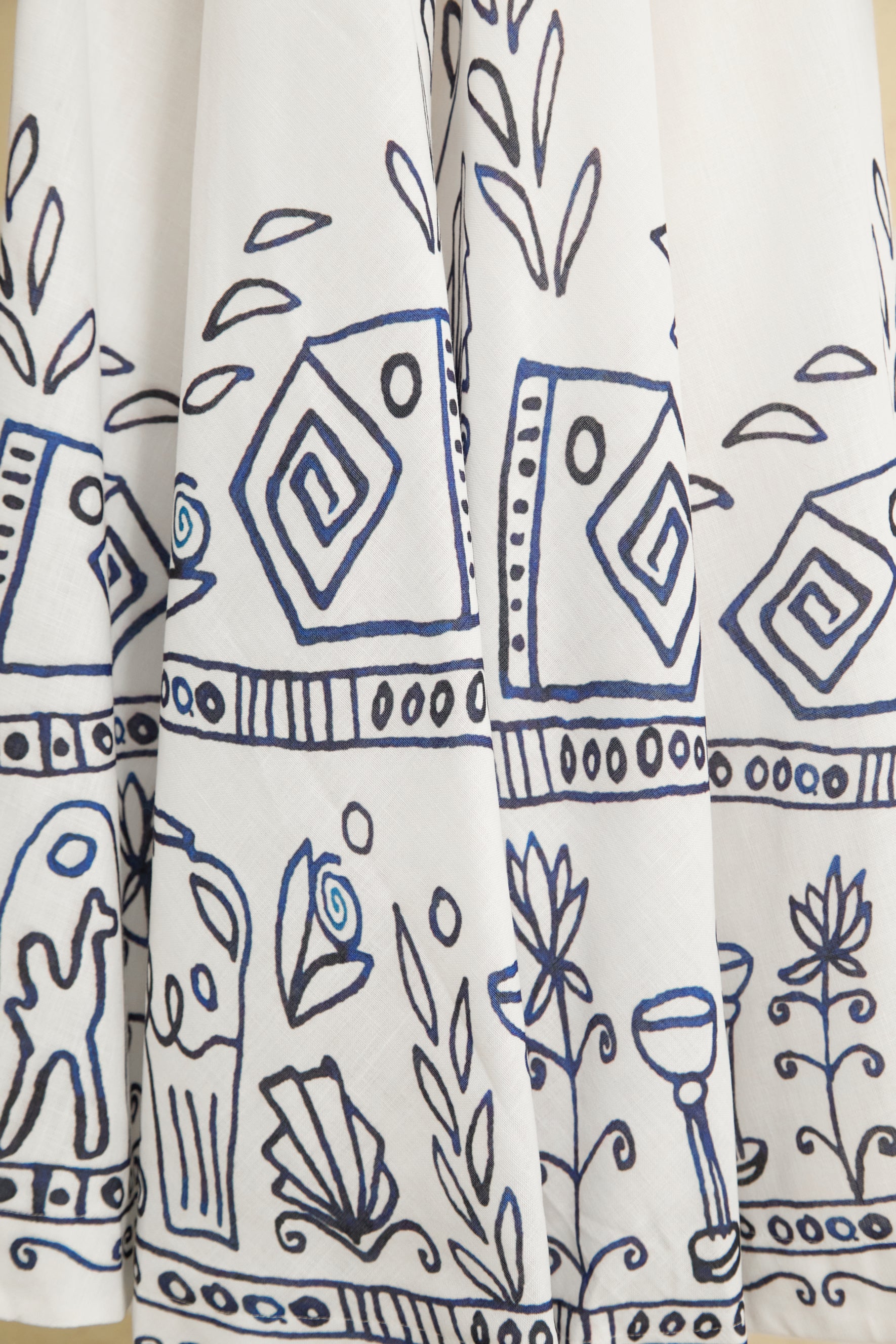 Garden Explorer White Printed Bow Strap Maxi Dress