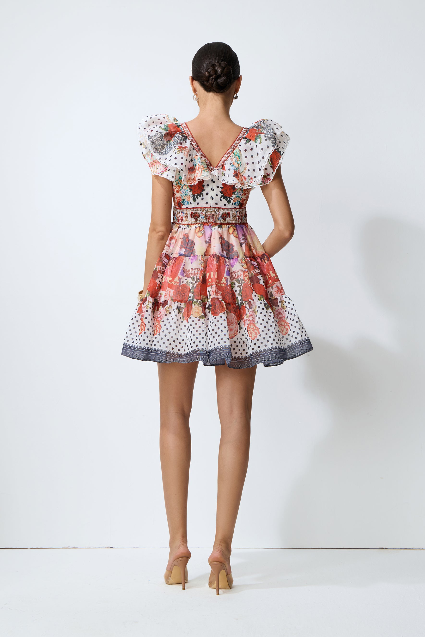 Favorite Little Moment Multi Polka Dot Ruffle Sleeve Mini Dress