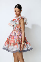 Favorite Little Moment Multi Polka Dot Ruffle Sleeve Mini Dress
