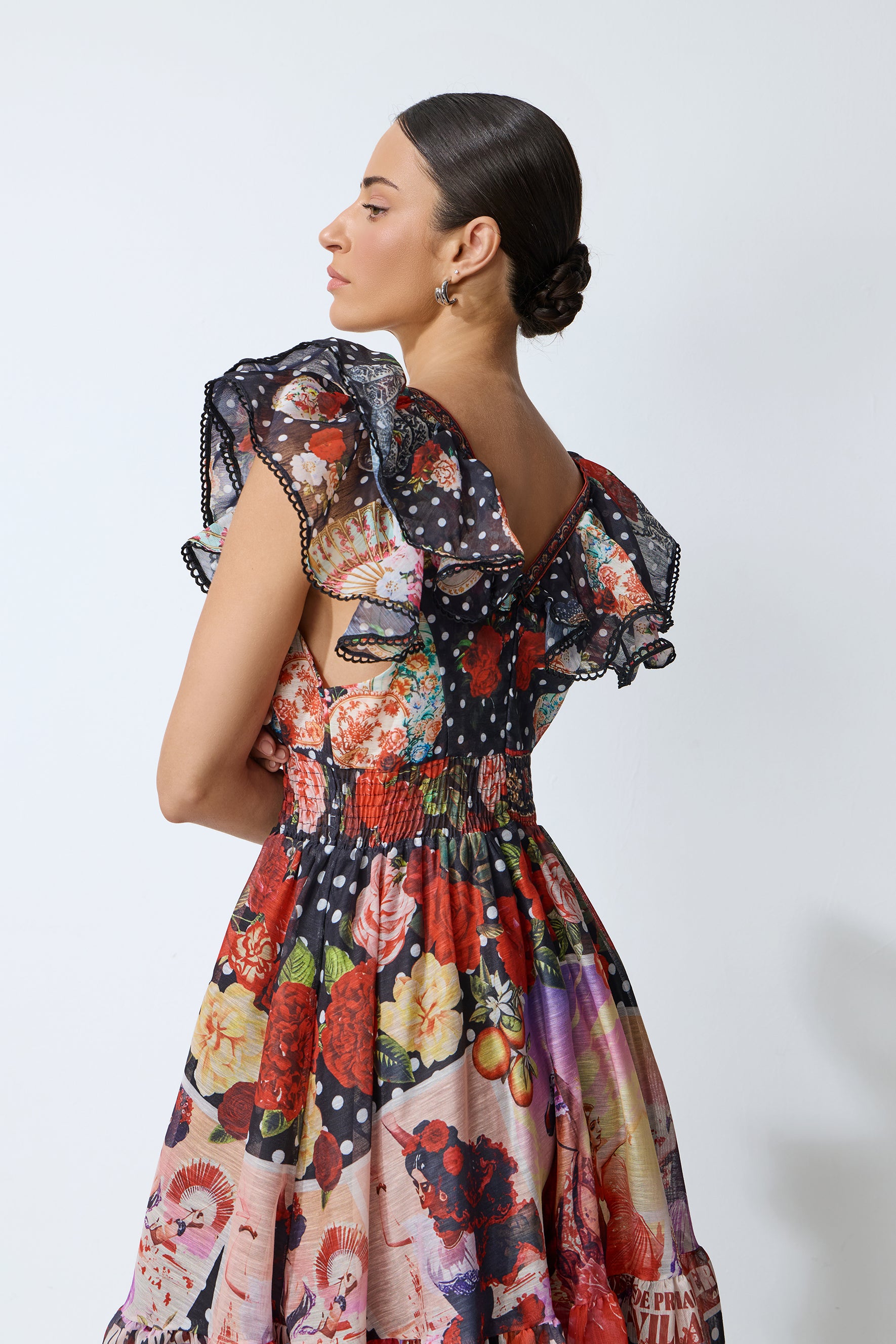 Keep The Feeling Multi Polka Dot Floral Print Maxi Dress