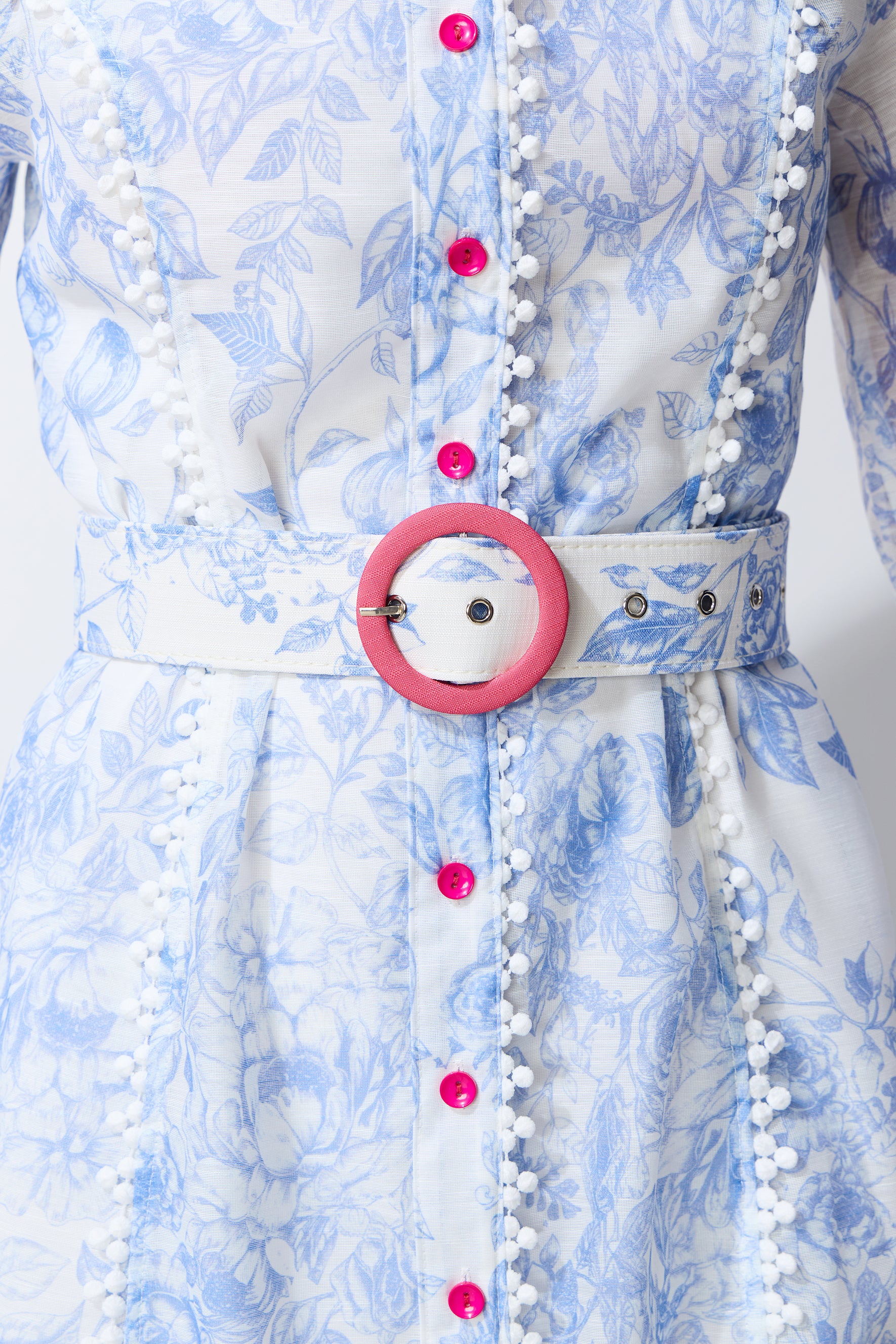 Soft Dream Hours Blue Floral Print Balloon Sleeve Midi Dress