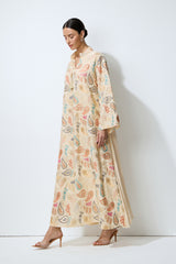 Gentle Prestige Yellow Paisley Print Kaftan Maxi Dress