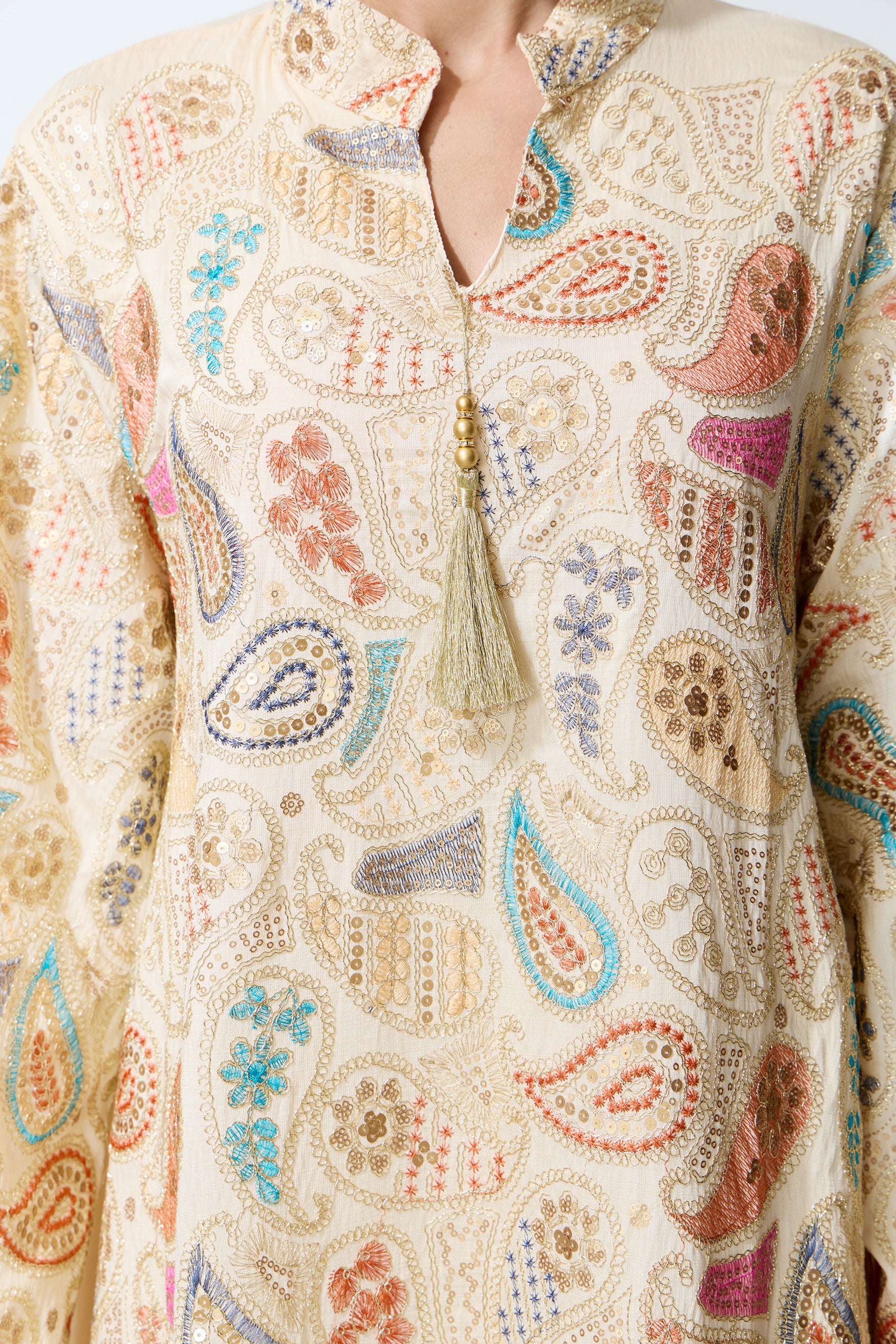 Gentle Prestige Yellow Paisley Print Kaftan Maxi Dress