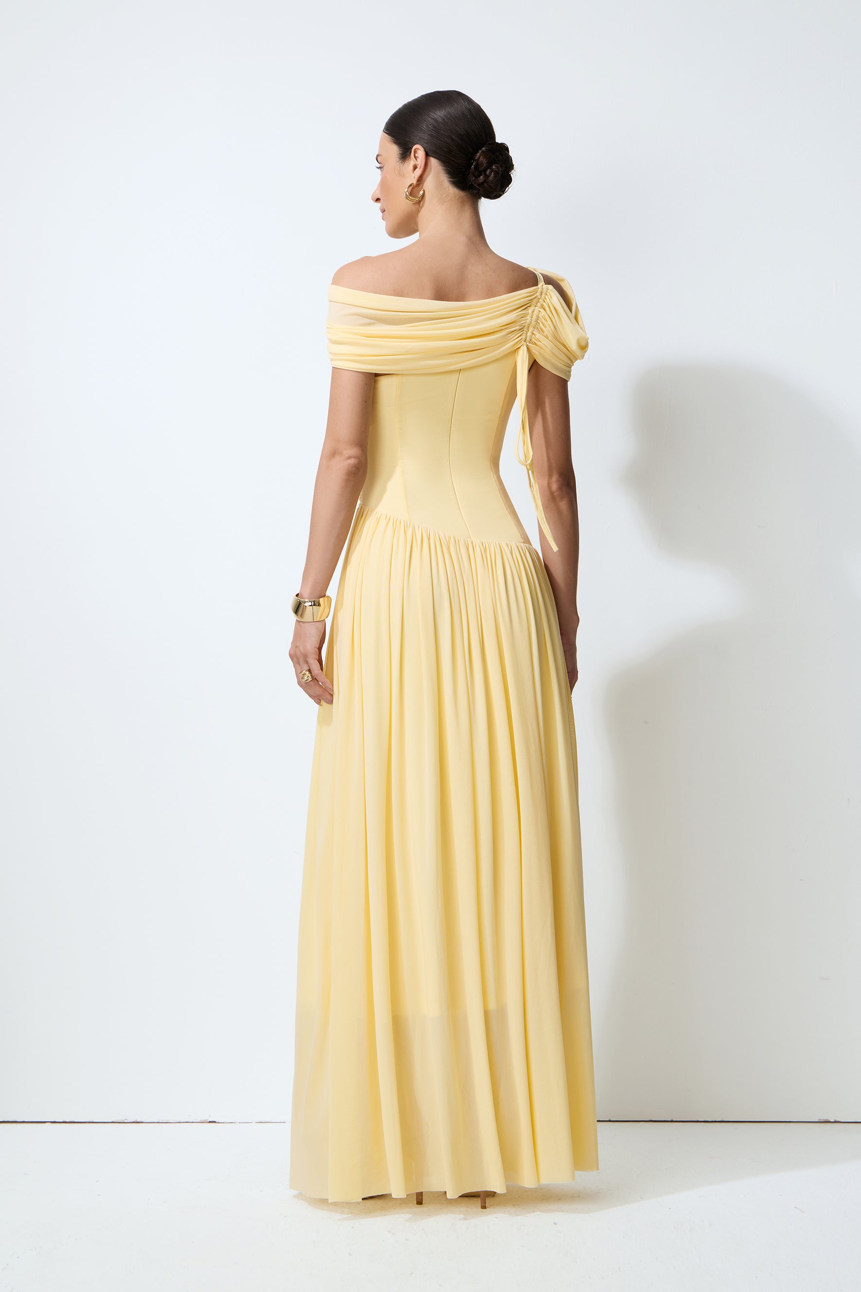 Sweetest Feelings Yellow One Shoulder Cutout Maxi Dress