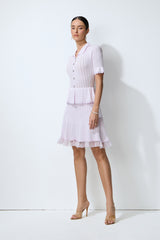 All Day Comfort Purple Tiered Lace Hem Knit Mini Dress
