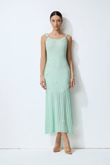 Magic Memory Mint Green Floral Applique Knit Cardigan & Slip Dress Set