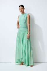 Easy To Love Green Sleeveless Pleated Maxi Dress