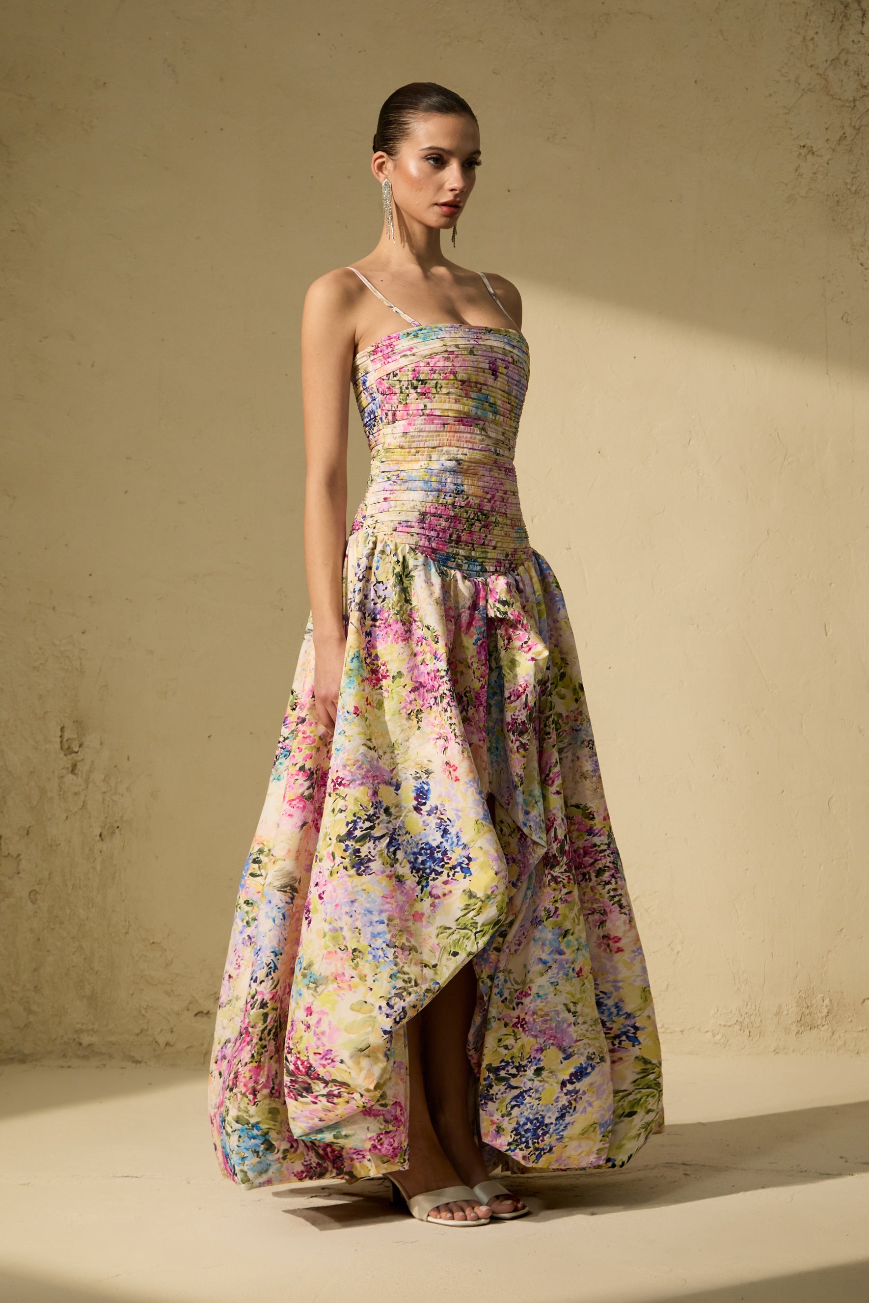 Belle Of The Hour Multi Floral Print Bubble Hem Maxi Dress