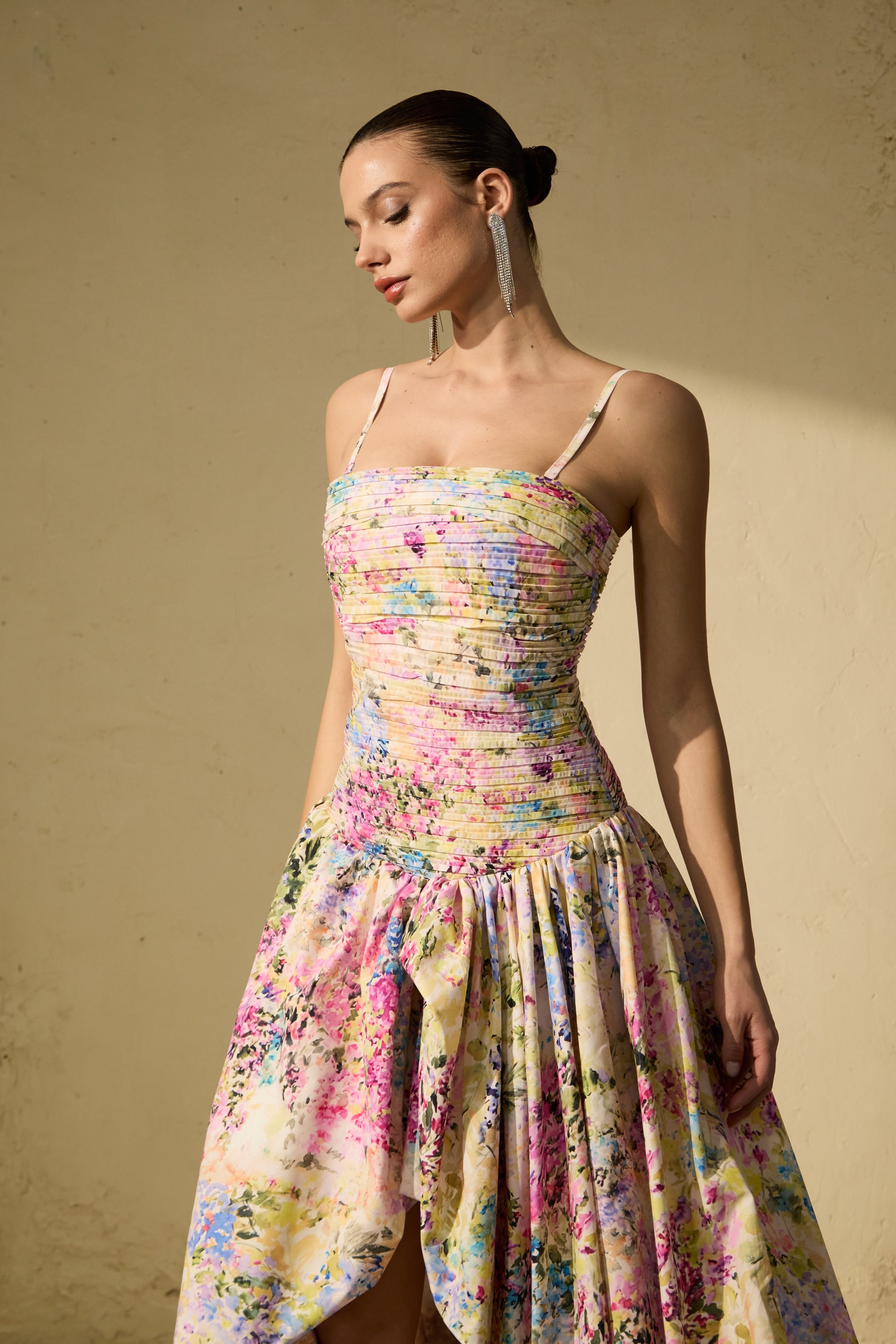 Belle Of The Hour Multi Floral Print Bubble Hem Maxi Dress