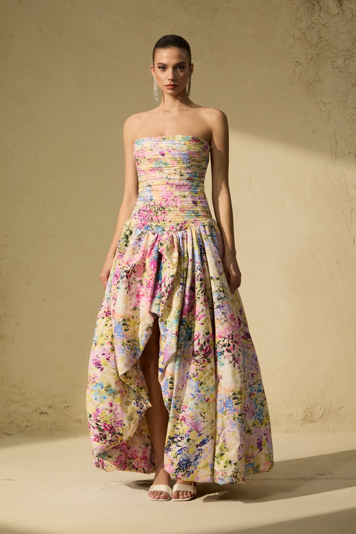 Belle Of The Hour Multi Floral Print Bubble Hem Maxi Dress